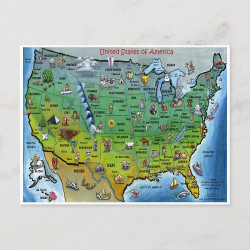 USA Map Z Postcard