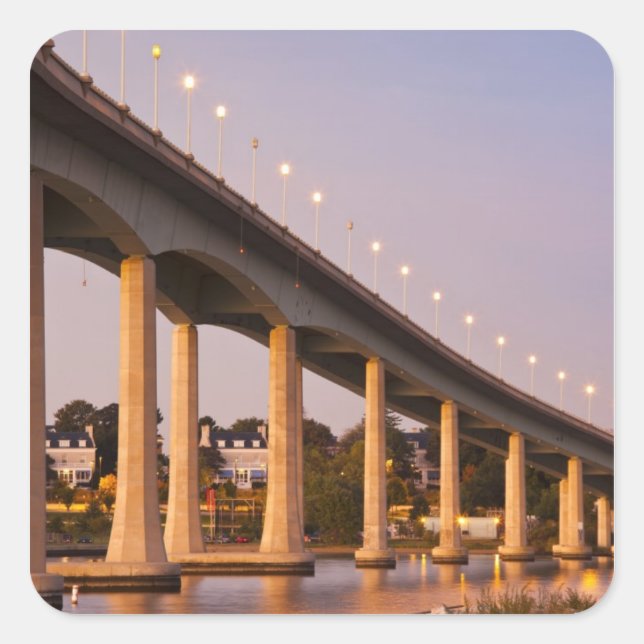 USA, Maryland, Annapolis. Severn River bidge, Square Sticker (Front)