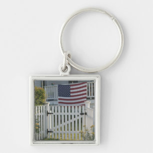 USA, Massachusettes, Gloucester: Patriotic Fence Keychain