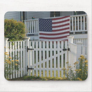 USA, Massachusettes, Gloucester: Patriotic Fence Mouse Pad
