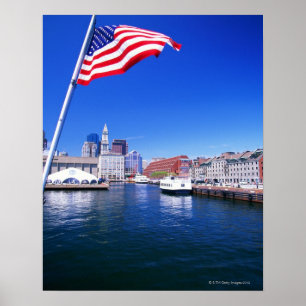USA, Massachusetts, Boston, Boston harbour, Poster