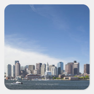 USA, Massachusetts, Boston, City skyline and Square Sticker