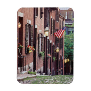 USA, Massachusetts, Boston, Houses Along Acorn Magnet