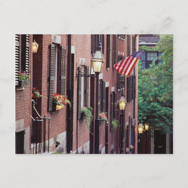 USA, Massachusetts, Boston, Houses Along Acorn Postcard (Front)