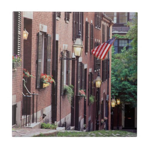 USA Massachusetts Boston Houses Along Acorn Tile