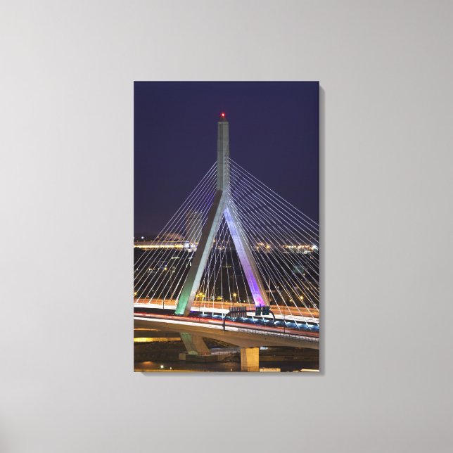 USA, Massachusetts, Boston. Leonard Zakim Canvas Print (Front)