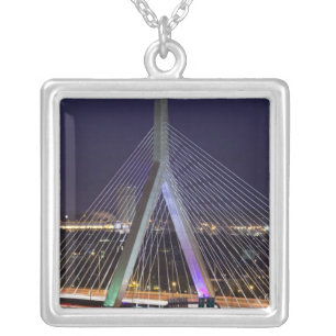USA, Massachusetts, Boston. Leonard Zakim Silver Plated Necklace