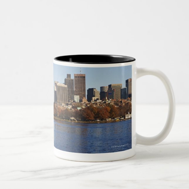 USA, Massachusetts, Boston skyline 2 Two-Tone Coffee Mug (Right)