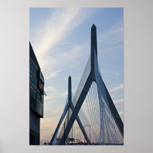USA, Massachusetts, Boston. The Zakim Bridge. 2 Poster (Front)