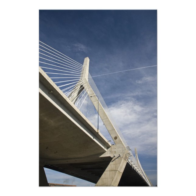 USA, Massachusetts, Boston. The Zakim Bridge. Photo Print (Front)
