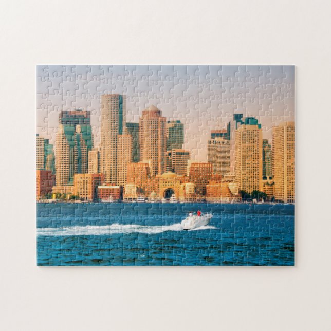USA, Massachusetts. Boston Waterfront Panorama Jigsaw Puzzle (Horizontal)
