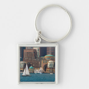 USA, Massachusetts. Boston Waterfront Skyline 2 Keychain