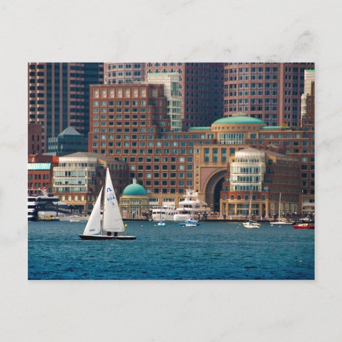 USA Massachusetts Boston Waterfront Skyline 2 Postcard