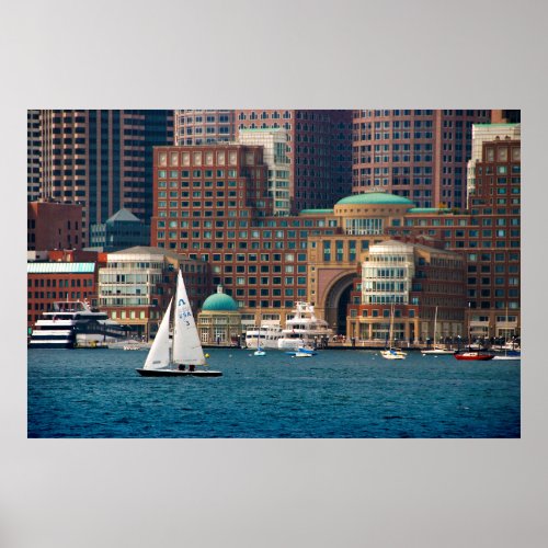 USA Massachusetts Boston Waterfront Skyline 2 Poster
