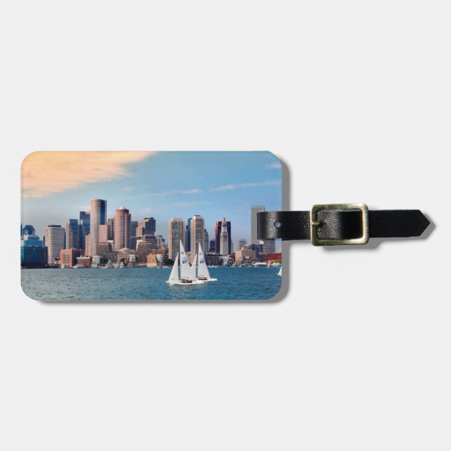 USA, Massachusetts. Boston Waterfront Skyline 3 Luggage Tag (Front Horizontal)