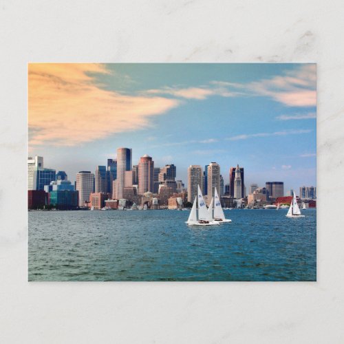 USA Massachusetts Boston Waterfront Skyline 3 Postcard