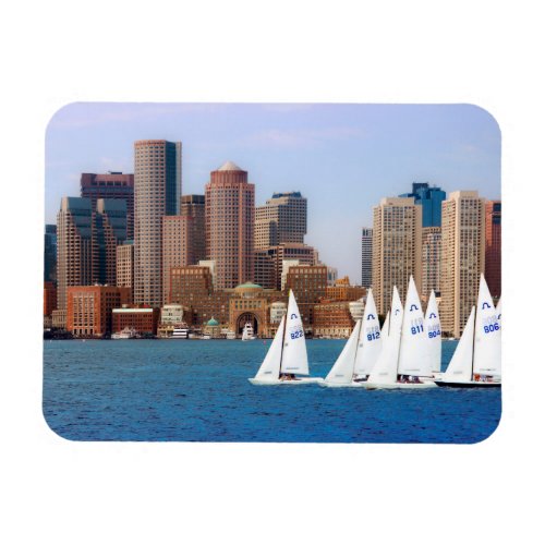 USA Massachusetts Boston Waterfront Skyline 4 Magnet
