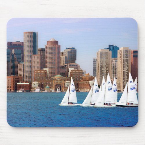 USA Massachusetts Boston Waterfront Skyline 4 Mouse Pad