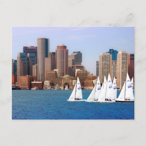 USA Massachusetts Boston Waterfront Skyline 4 Postcard
