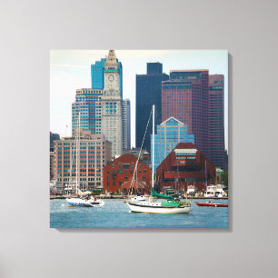 USA, Massachusetts. Boston Waterfront Skyline Canvas Print