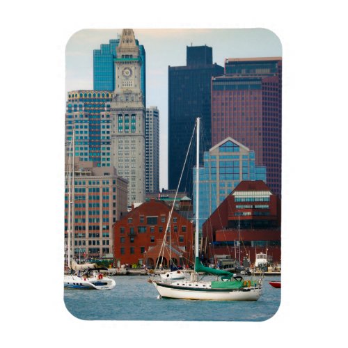 USA Massachusetts Boston Waterfront Skyline Magnet