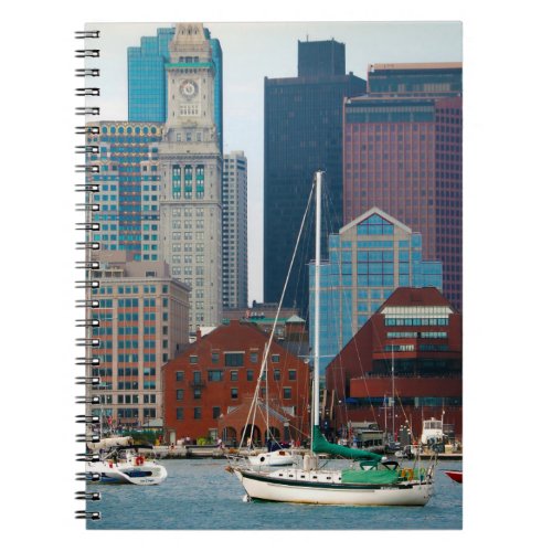 USA Massachusetts Boston Waterfront Skyline Notebook