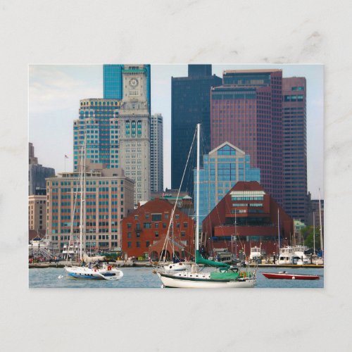 USA Massachusetts Boston Waterfront Skyline Postcard