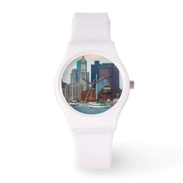 USA, Massachusetts. Boston Waterfront Skyline Watch (Front)