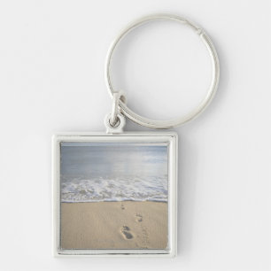 USA, Massachusetts, Cape Cod, footprints on Keychain