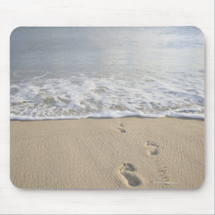 USA, Massachusetts, Cape Cod, footprints on Mouse Pad