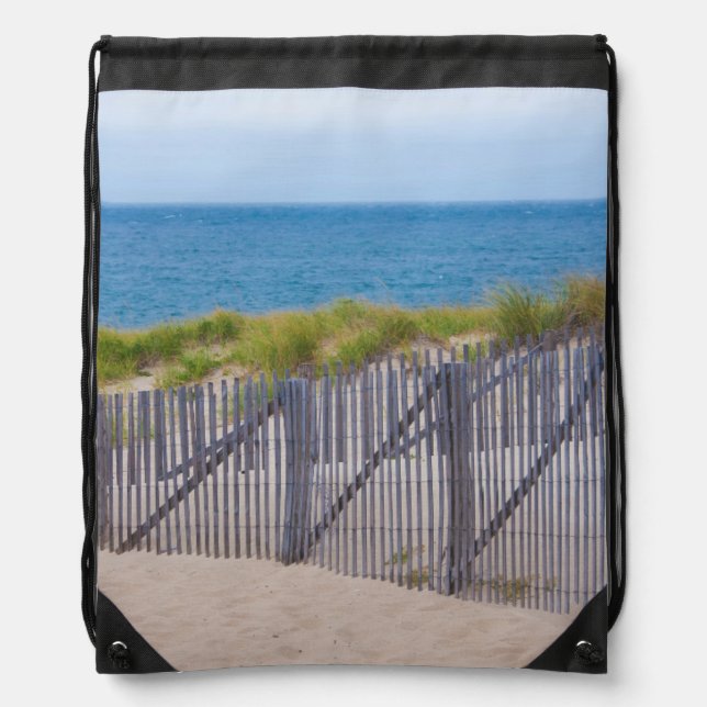 USA, Massachusetts. Dunes And Path Drawstring Bag (Front)