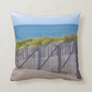 USA, Massachusetts. Dunes And Path Throw Pillow