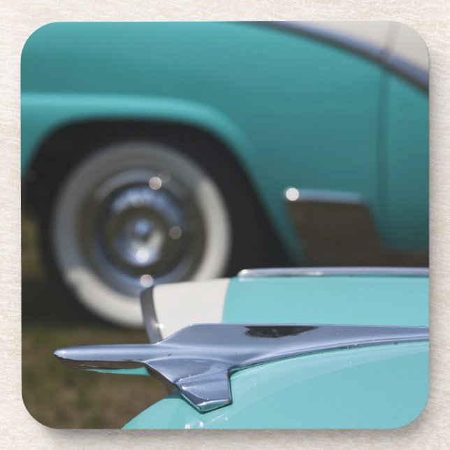 USA, Massachusetts, Gloucester. 1950s-era Ford Beverage Coaster (Front)