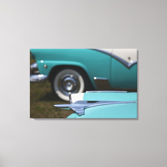 USA, Massachusetts, Gloucester. 1950s-era Ford Canvas Print (Front)