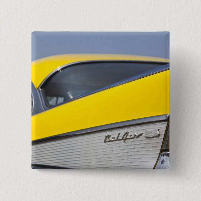 USA, Massachusetts, Gloucester. Detail of 1957 Button (Front)