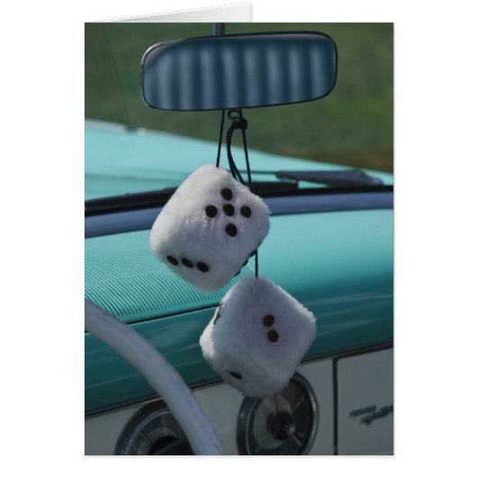USA, Massachusetts, Gloucester. Fuzzy dice in a Cards (Front)