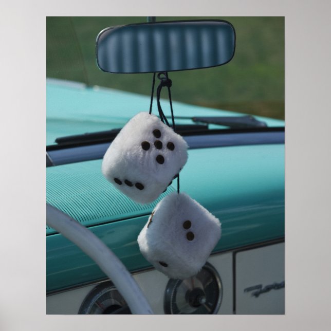 USA, Massachusetts, Gloucester. Fuzzy dice in a Poster (Front)