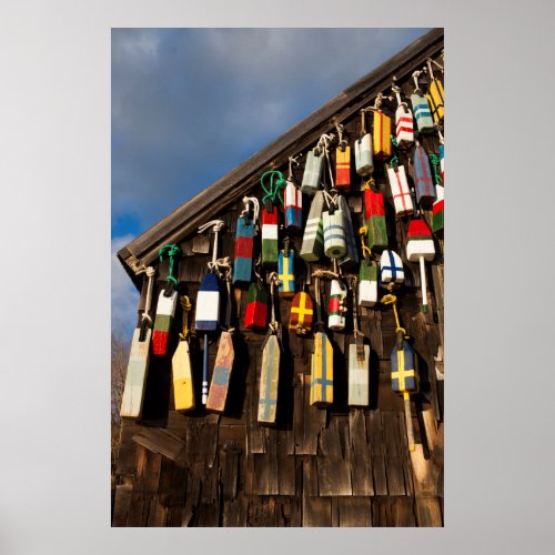 USA Massachusetts Gloucester Lobster Buoys Poster