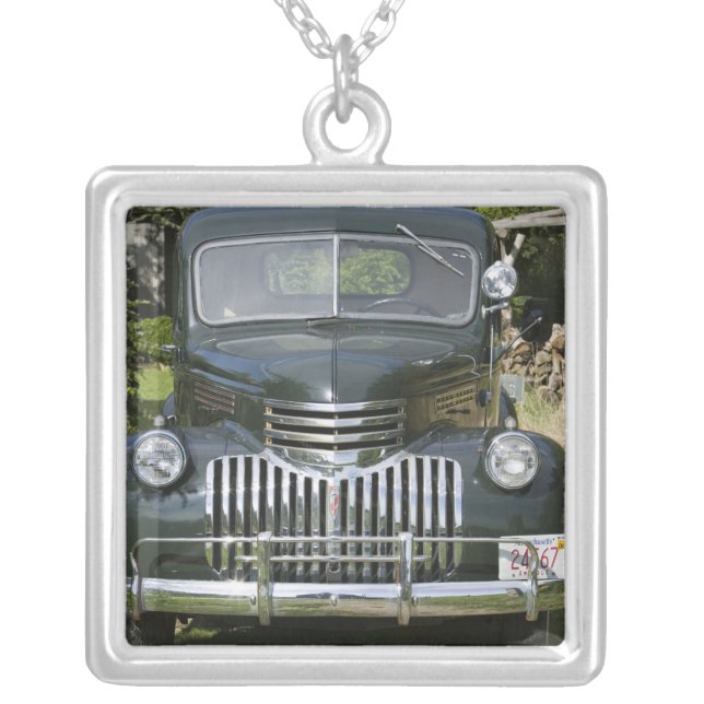 USA, MASSACHUSETTS, Martha's Vineyard: West 4 Silver Plated Necklace (Front)