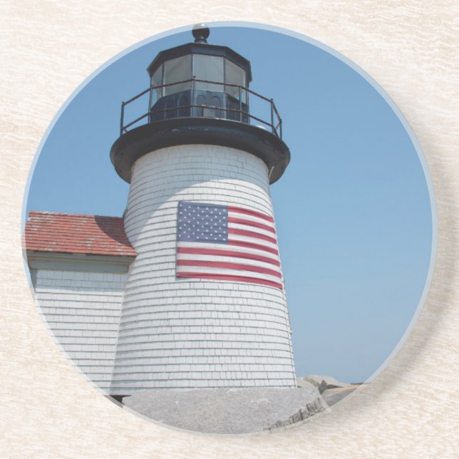 USA, Massachusetts, Nantucket. Brant Point Sandstone Coaster (Front)