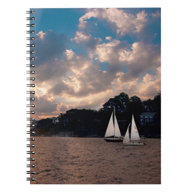 USA, Massachusetts. Sunset Sailing Notebook (Front)
