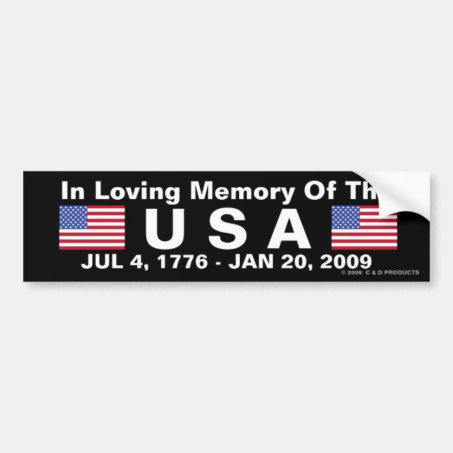 USA Memorial Bumper Sticker (Front)