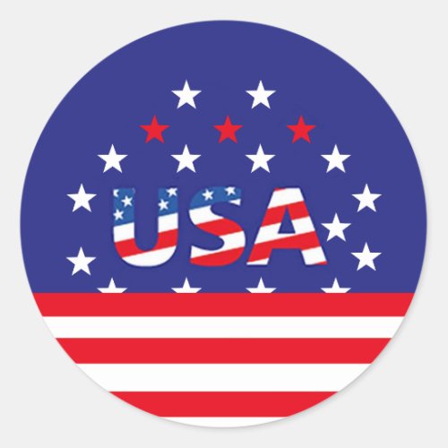 USA Memorial Day Classic Round Sticker