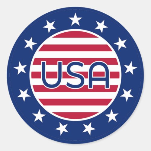 USA Memorial Day Classic Round Sticker
