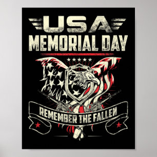 Usa Memorial Day Tee For Men Women Poster