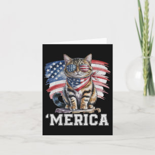 Usa merica Cat 4th Of July Men Women Kids Funny Pa Card