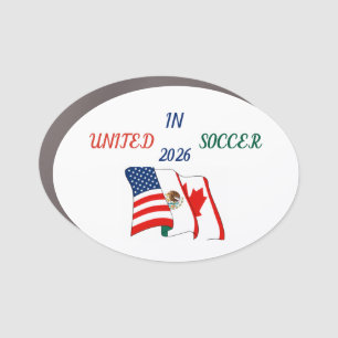 USA Mexico Canada Oval Car Magnet, Soccer 2026 Magnet