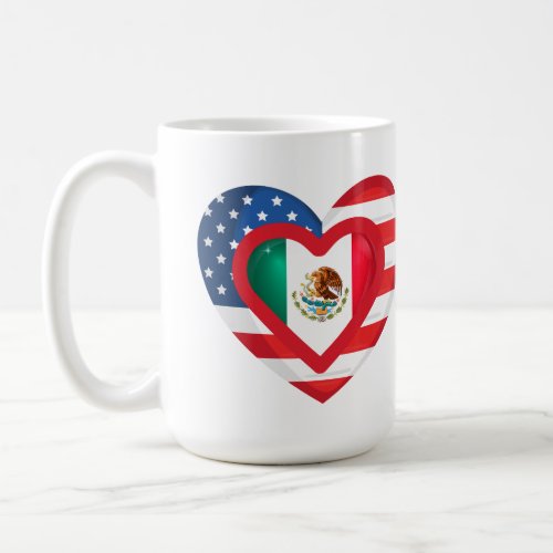 USAMexico Flag Heart Designer mug
