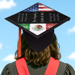 USA Mexico flag sparkles Custom name class Graduation Cap Topper<br><div class="desc">USA Mexico flag sparkles Custom name class Graduation Cap Topper. Unique patriotic gift ideas for any graduate. USA flag in red and blue faux sparkles glitters. We use photo of sparkles and not actual glitters.</div>