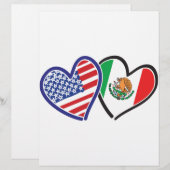 USA Mexico Heart Flags (Front/Back)